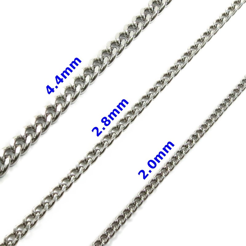 Steelmeup Stainless Steel Simple Thin Curb Chain Men Necklace 2mm 22inch - Image 2